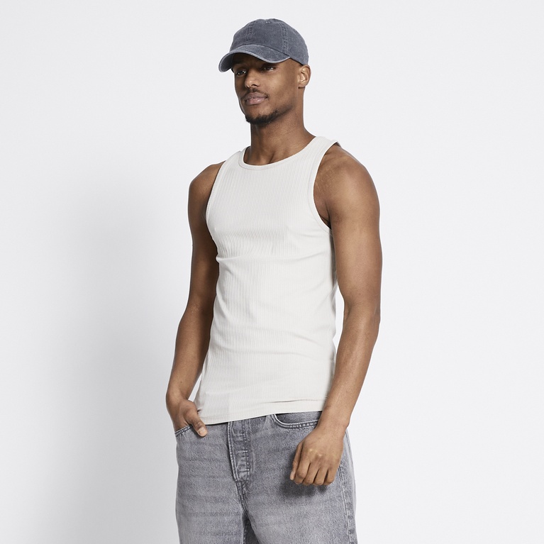 Ribbed tank top "Worm" Light Beige